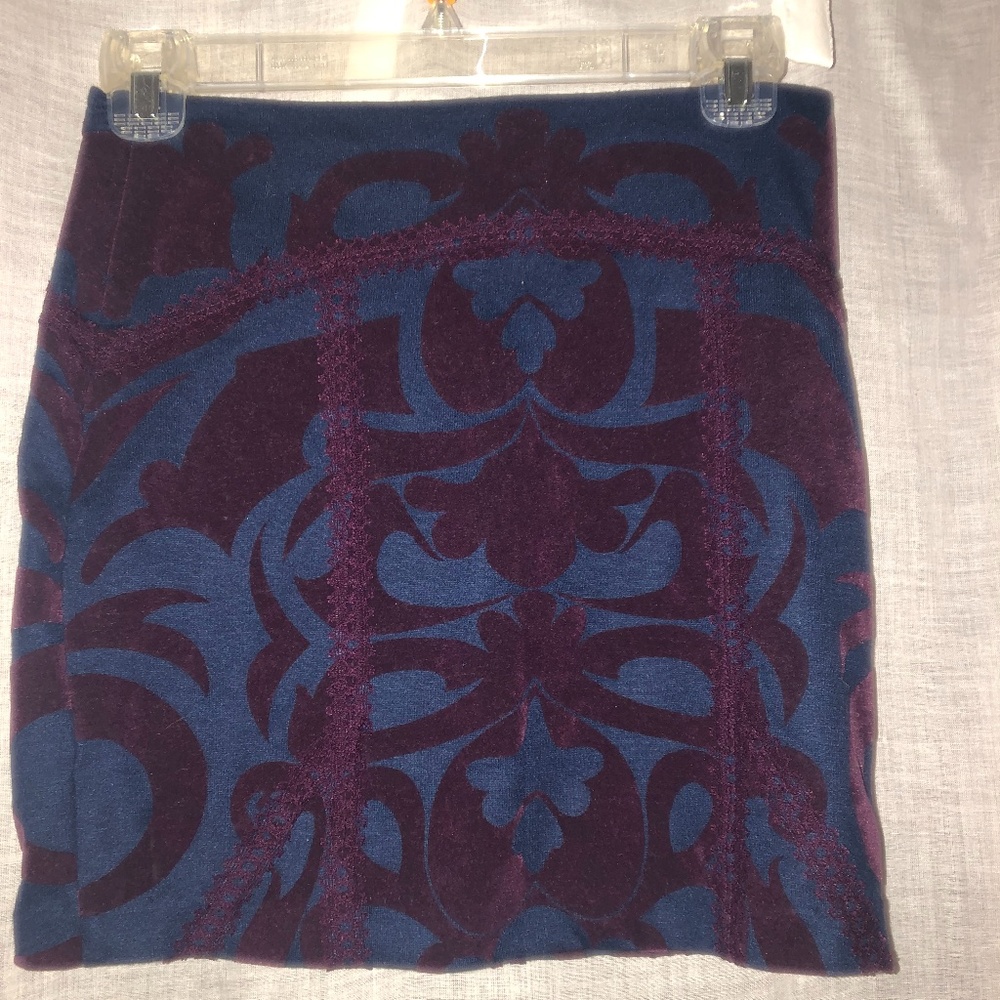 Free People Navy and Dark Purple Skirt